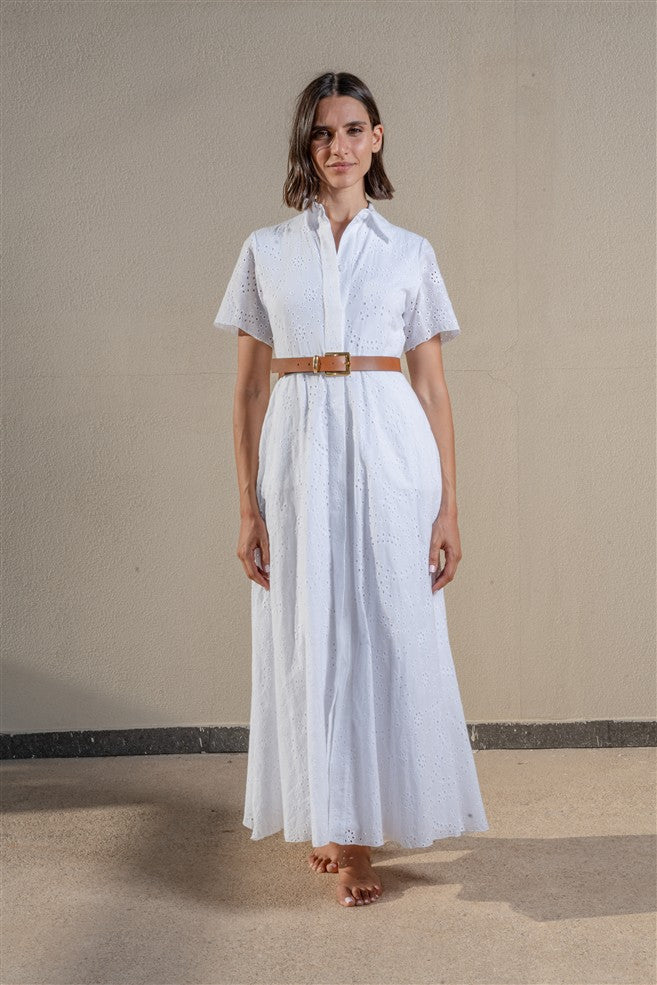 Half Sleeves Long Dress