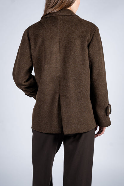 Double Breasted Coat With Patch Pockets