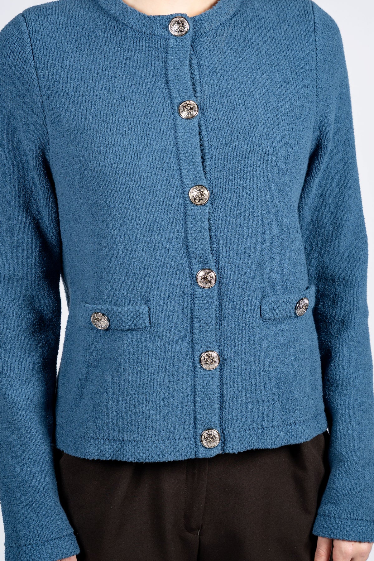 Long Sleeves Cardigan With Metal Buttons