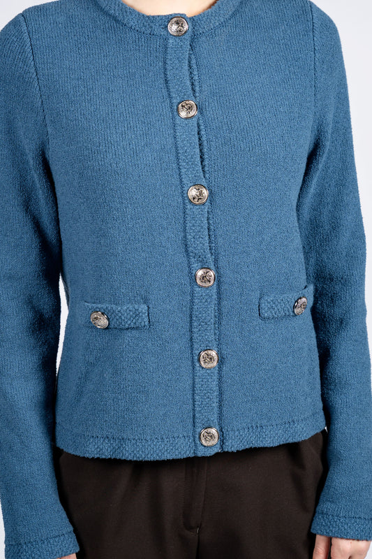 Long Sleeves Cardigan With Metal Buttons