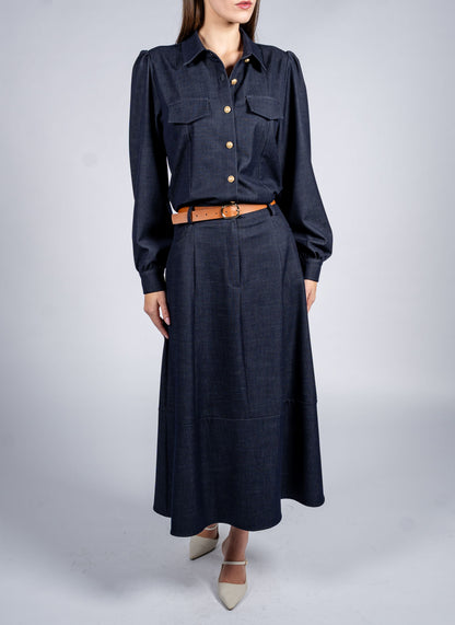Shirt With Cuts Inserts And Flap Pockets
