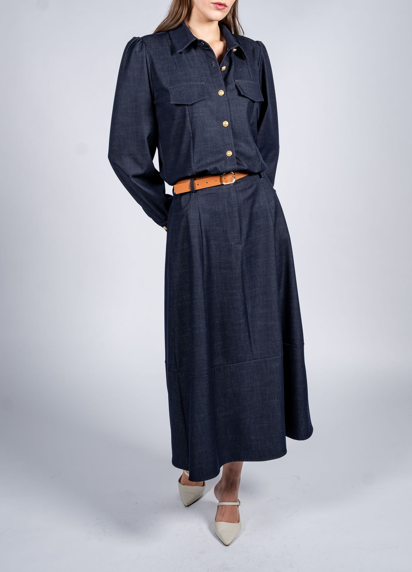 A-Line Skirt With Cuts Inserts