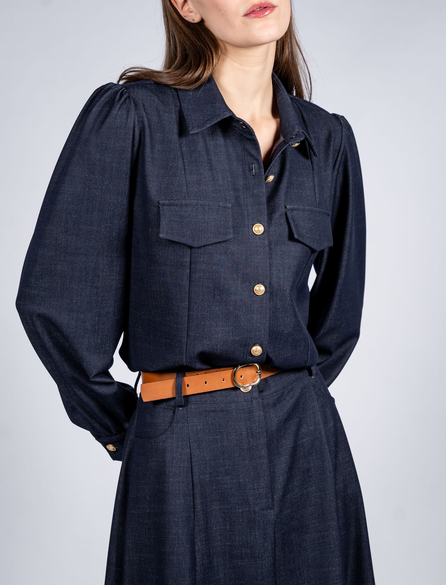 Shirt With Cuts Inserts And Flap Pockets