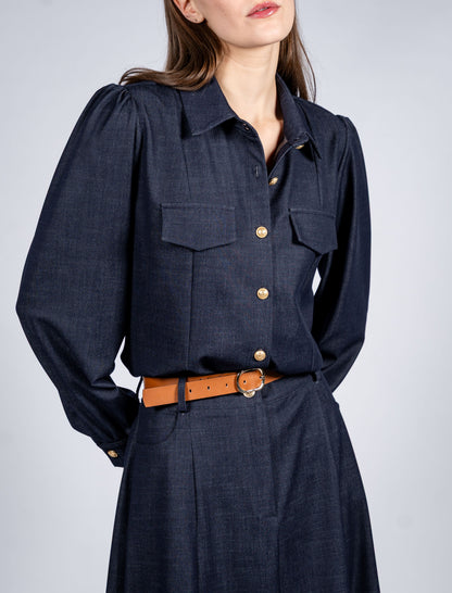 Shirt With Cuts Inserts And Flap Pockets