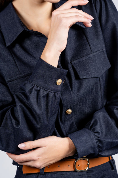 Shirt With Cuts Inserts And Flap Pockets