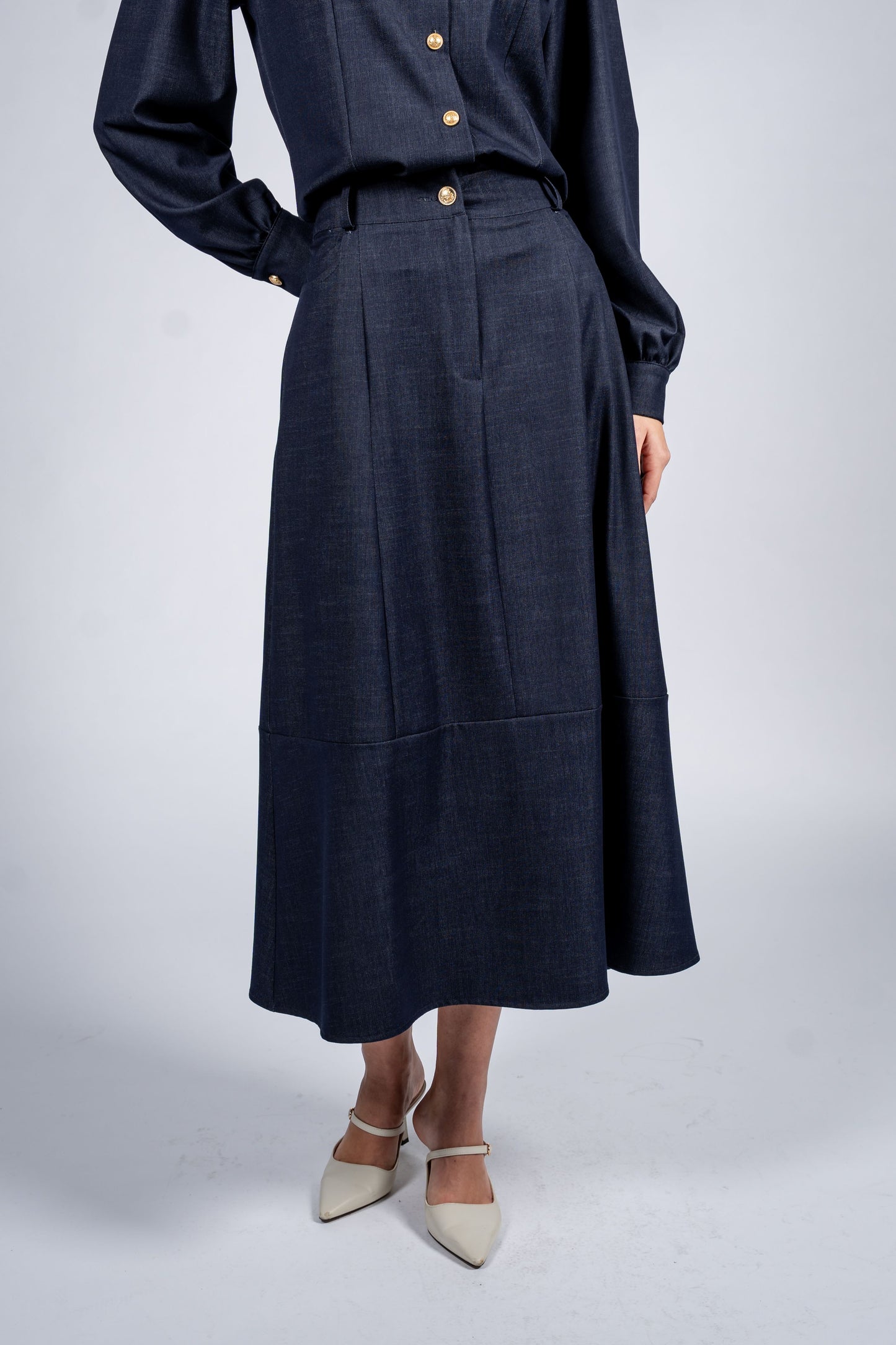 A-Line Skirt With Cuts Inserts