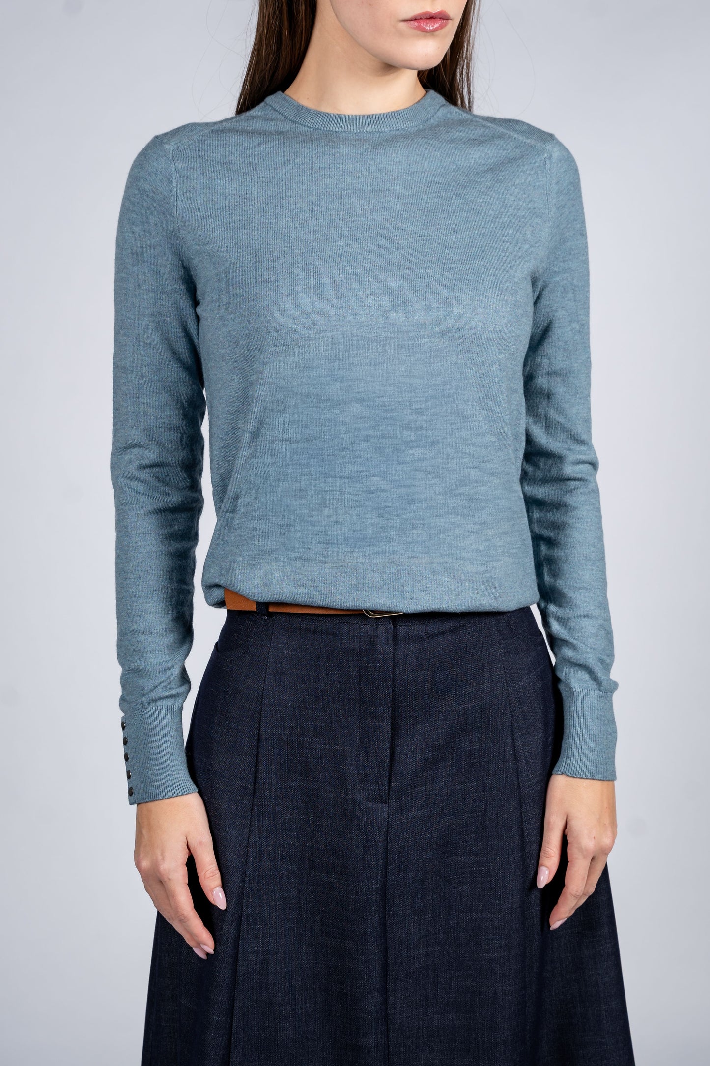 Women Wool Blend Round Neck
