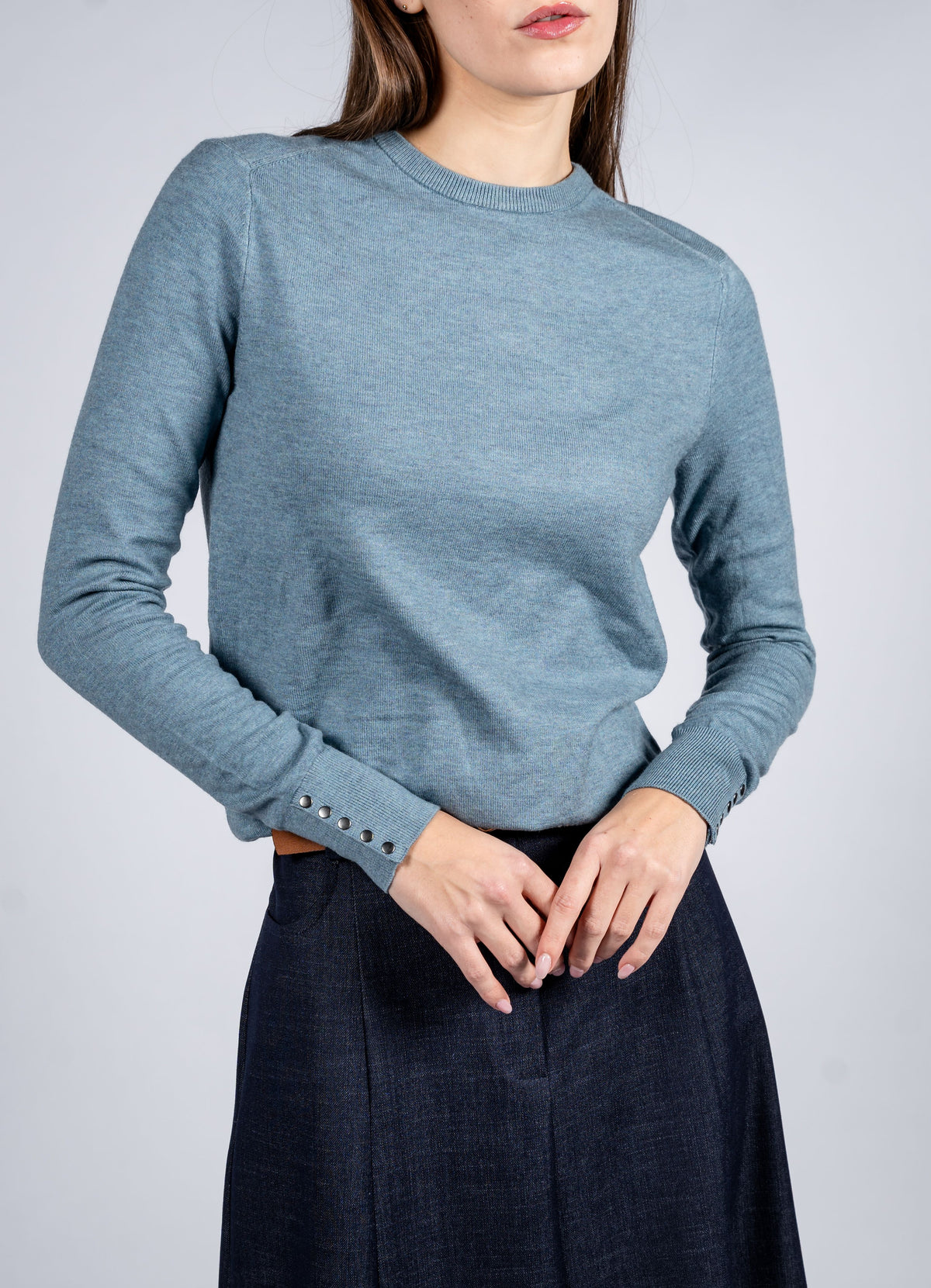 Women Wool Blend Round Neck