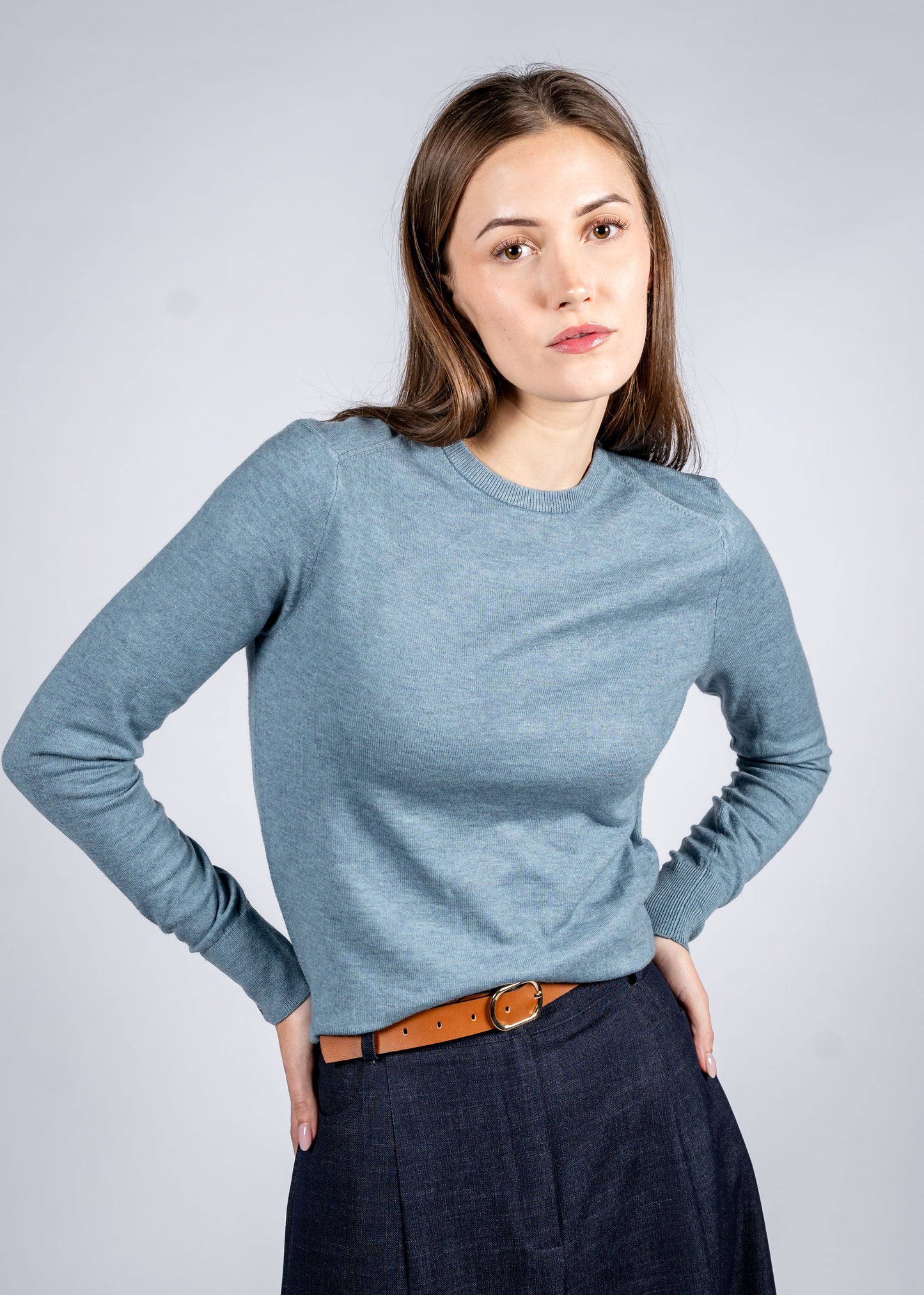 Women Wool Blend Round Neck