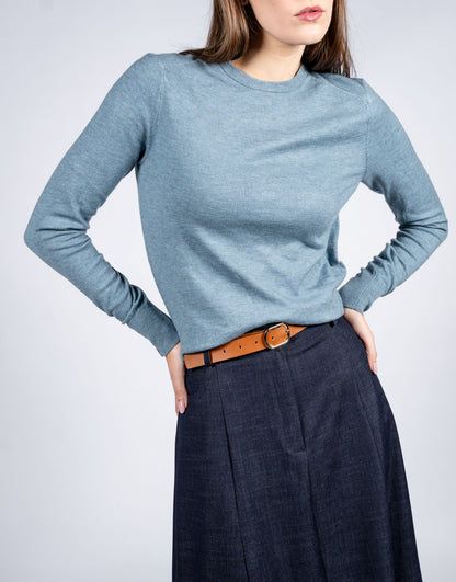 Women Wool Blend Round Neck