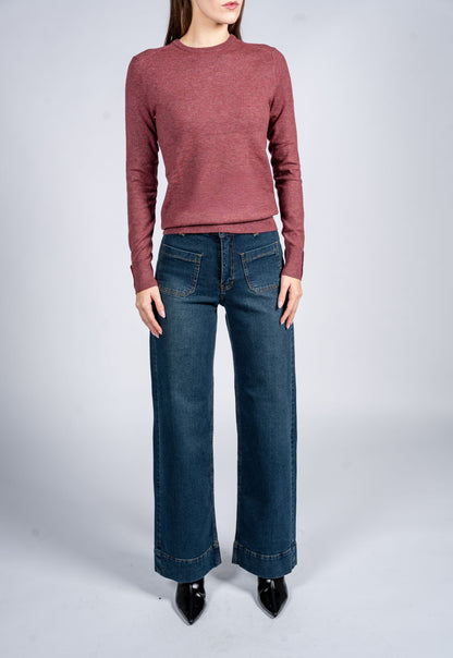 Women Wool Blend Round Neck