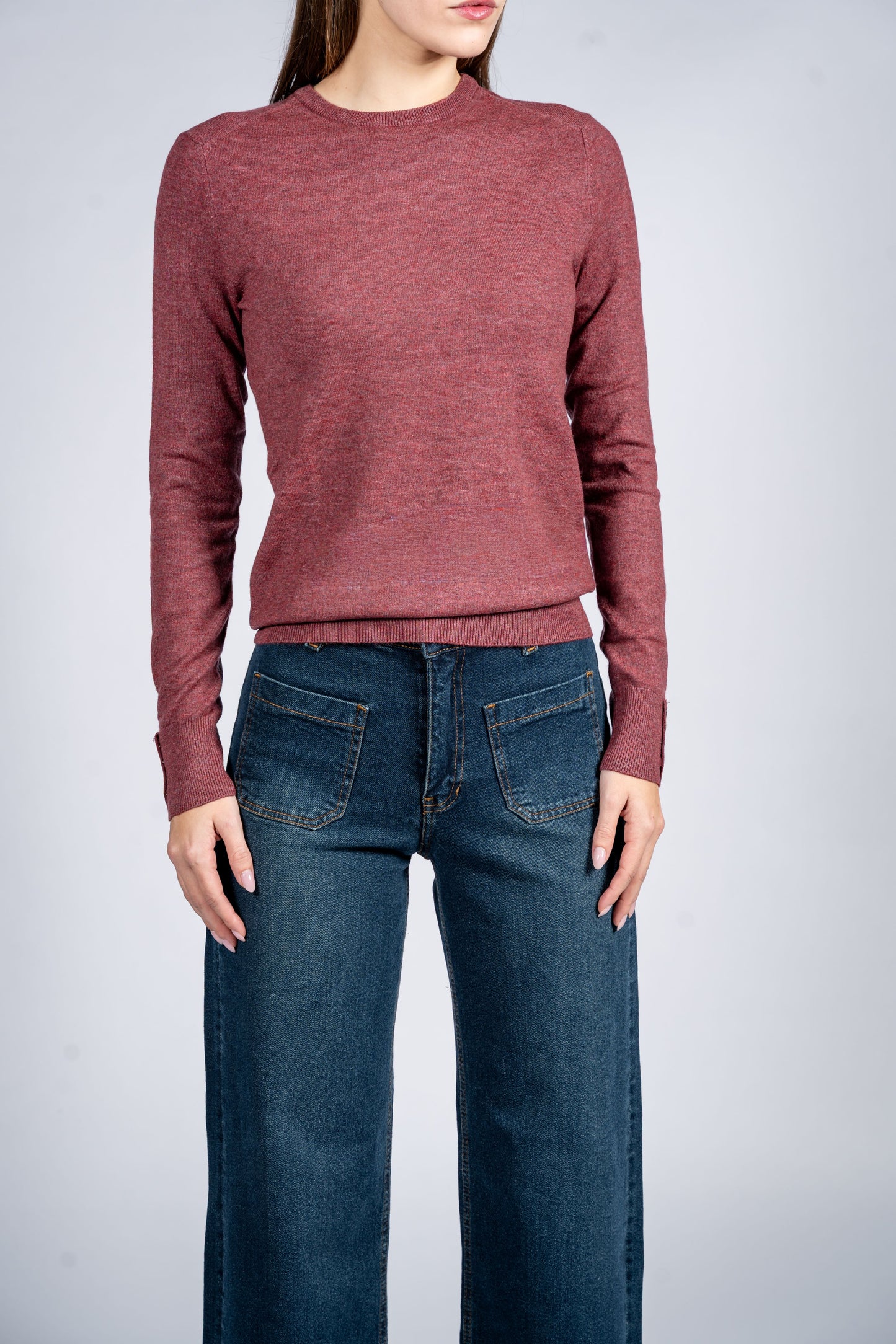 Women Wool Blend Round Neck