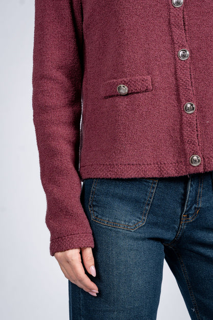 Long Sleeves Cardigan With Metal Buttons