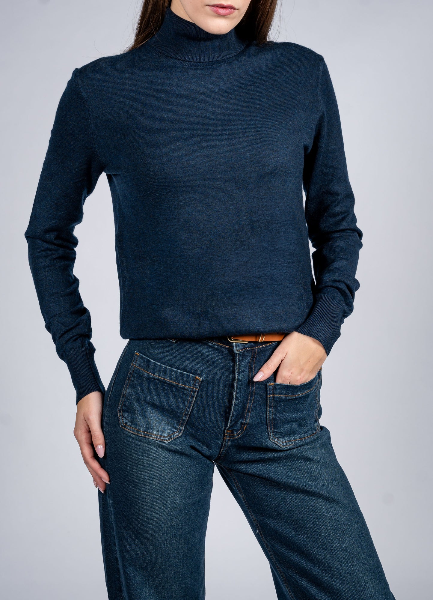 Women Wool Blend Turtle Neck