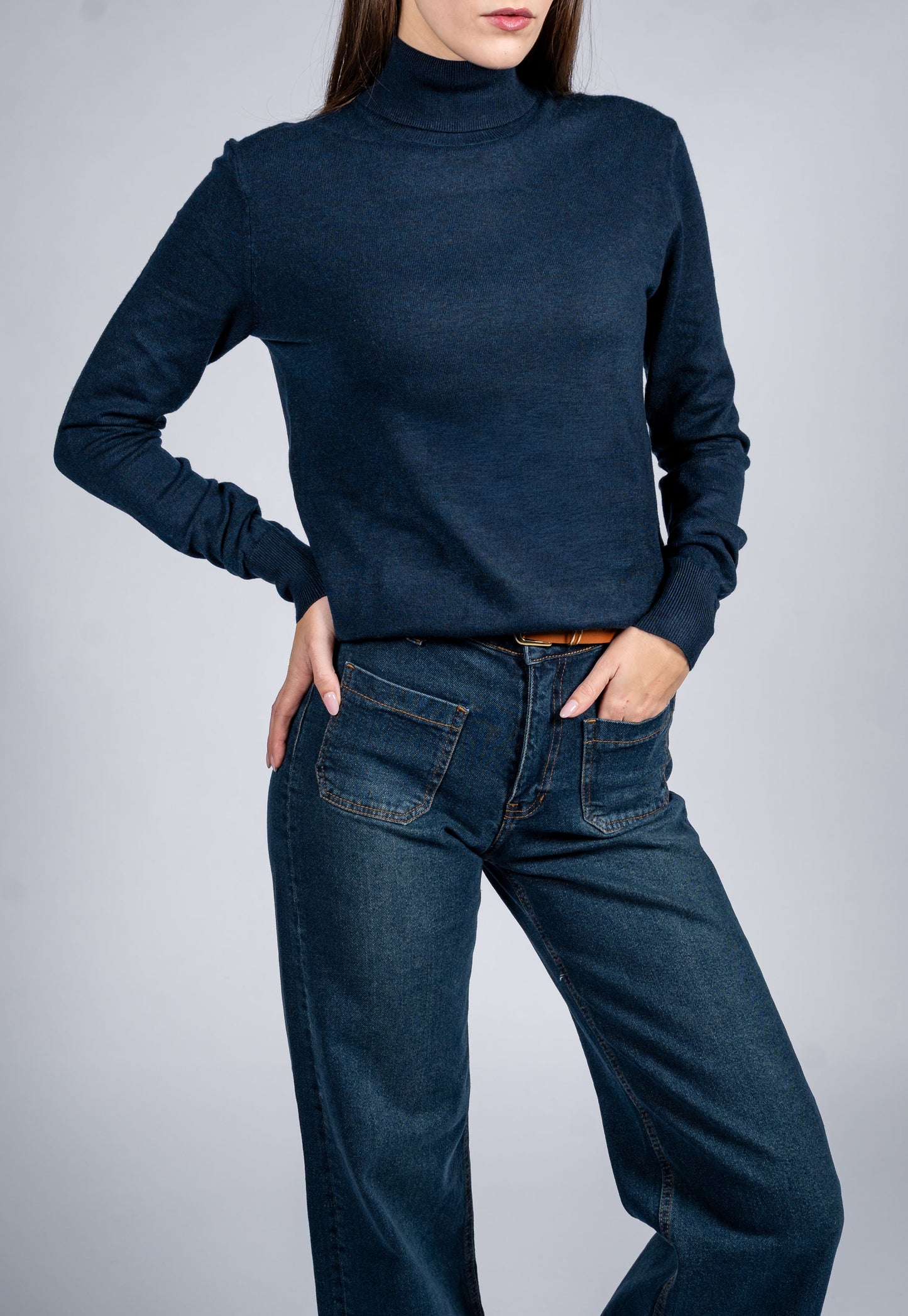 Women Wool Blend Turtle Neck