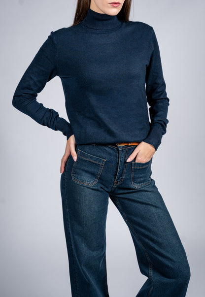 Women Wool Blend Turtle Neck