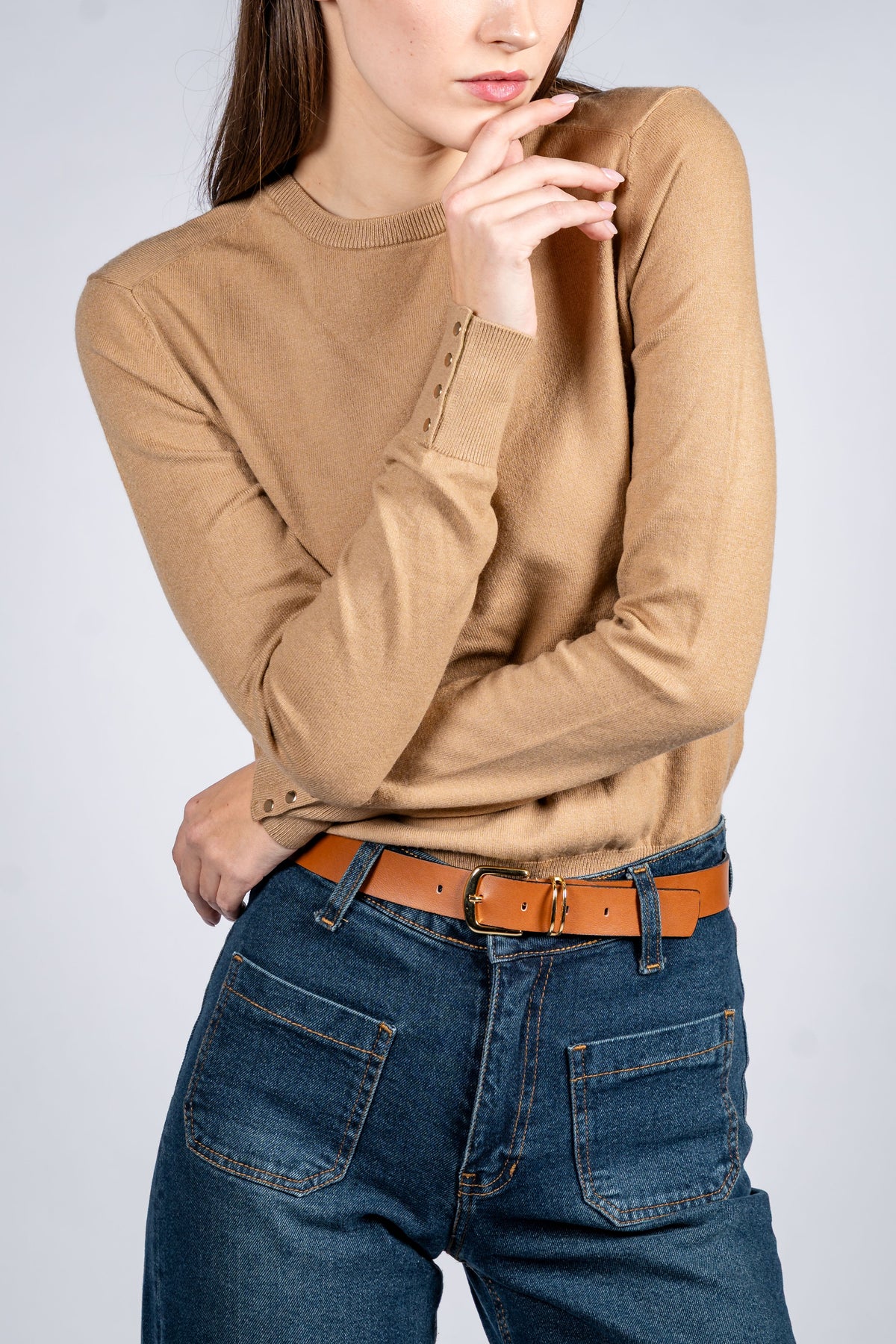 Women Wool Blend Round Neck