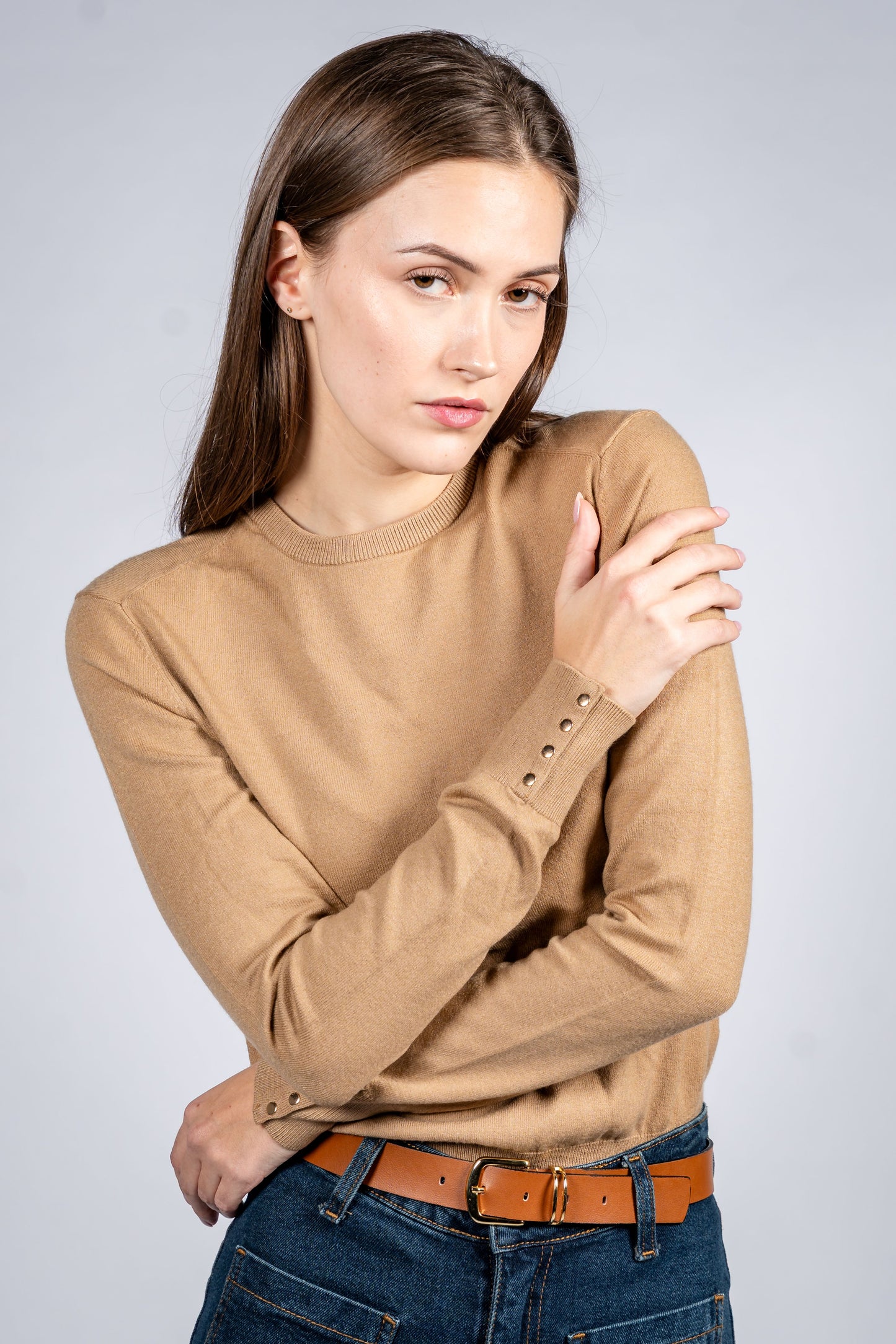 Women Wool Blend Round Neck