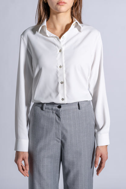 Satin Classic Shirt With Gold Buttons