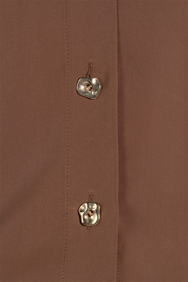 Satin Classic Shirt With Gold Buttons