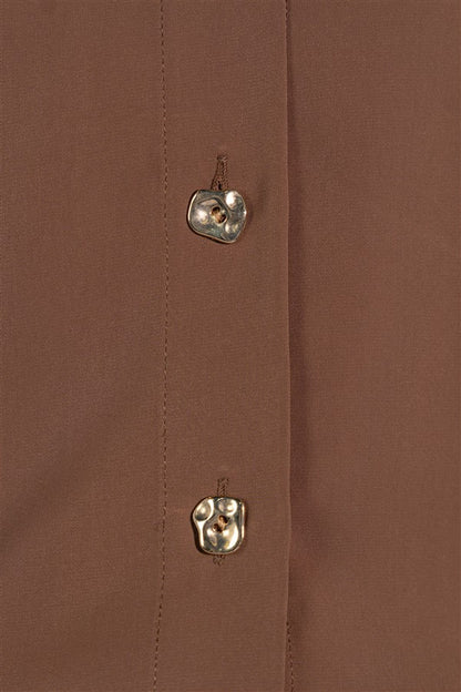 Satin Classic Shirt With Gold Buttons
