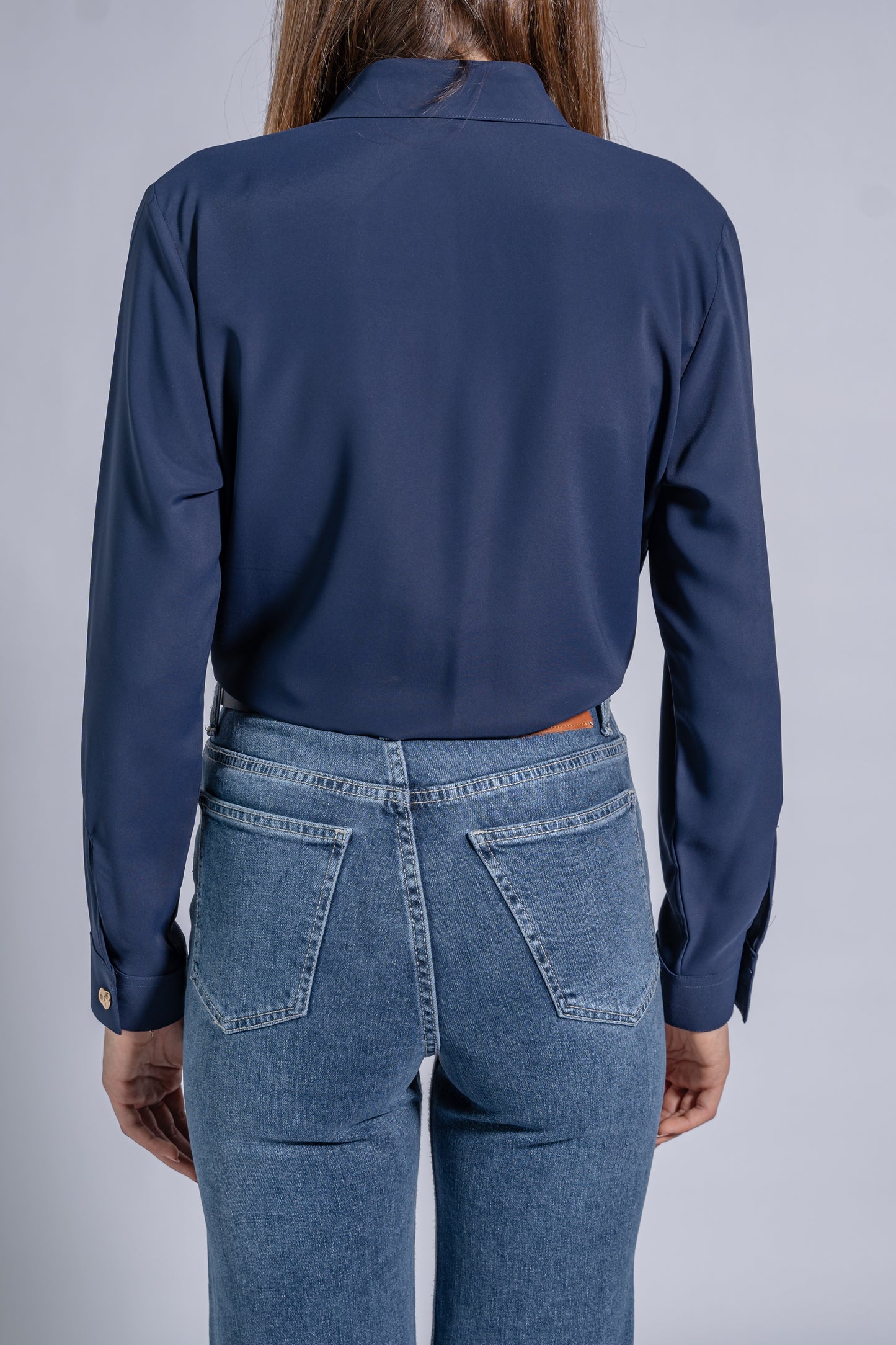 Satin Classic Shirt With Gold Buttons