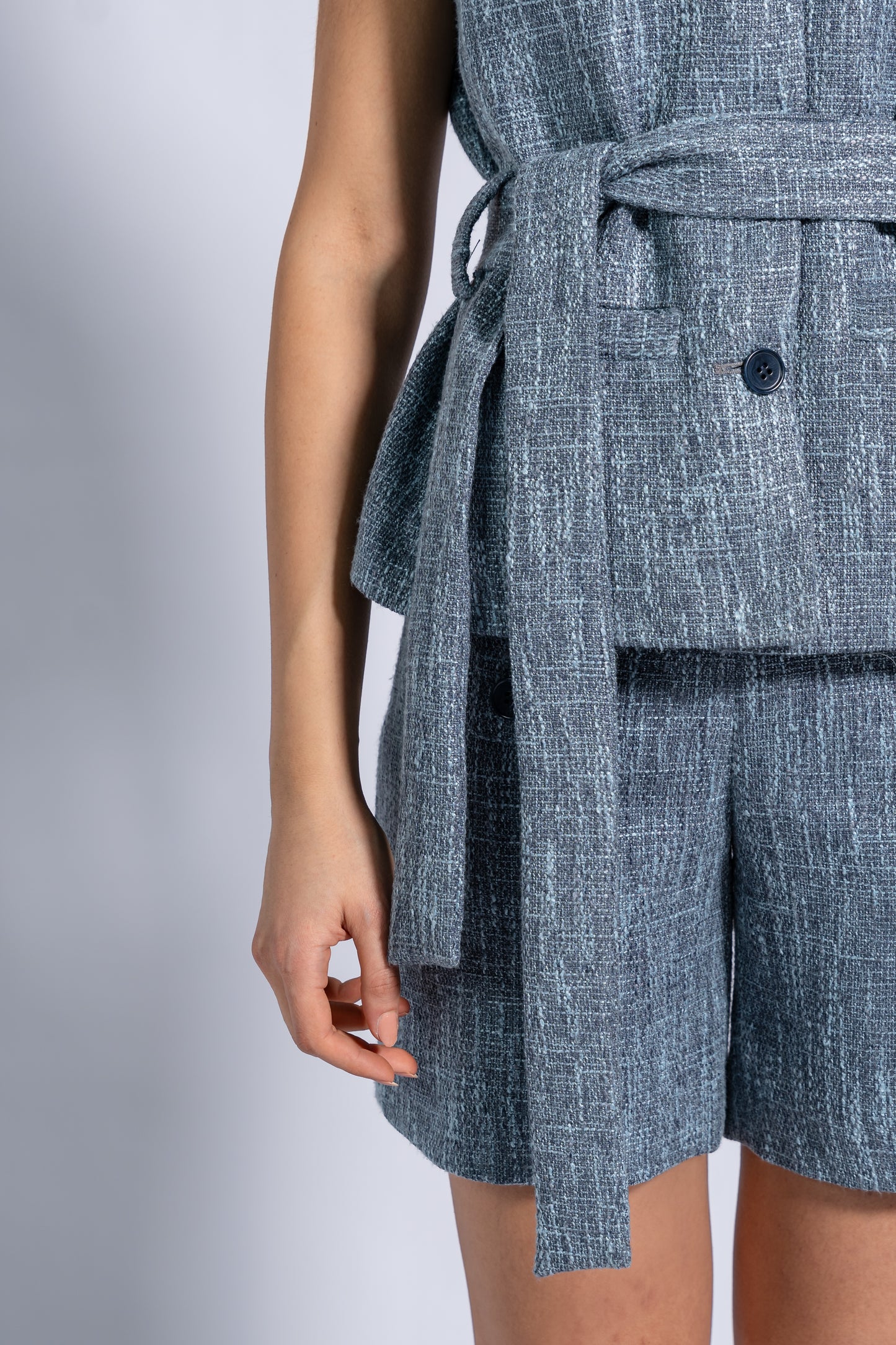 Belted Sleeveless Waistcoat