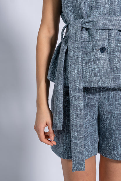 Belted Sleeveless Waistcoat