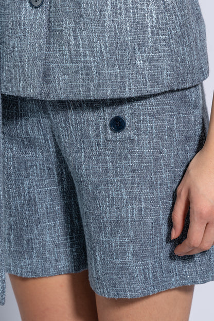 Side Zip Shorts With Buttons