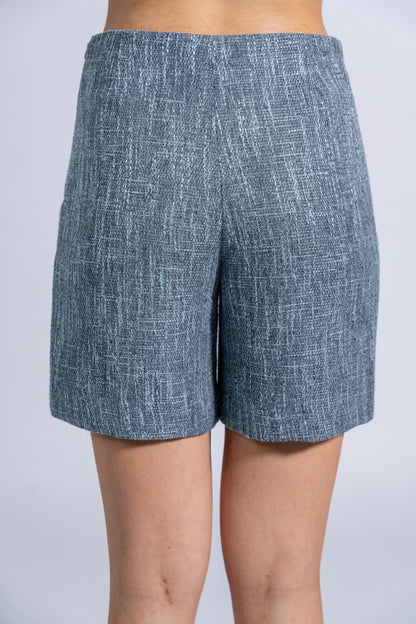 Side Zip Shorts With Buttons