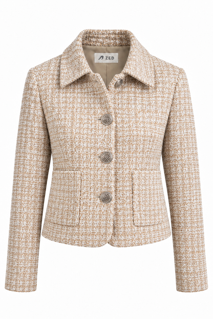 Classic Tweed Jacket With Collar