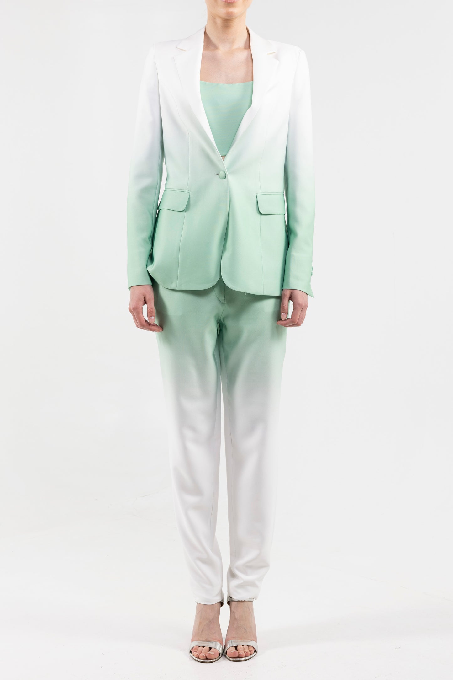 Single Breasted Blazer Notch Lapel