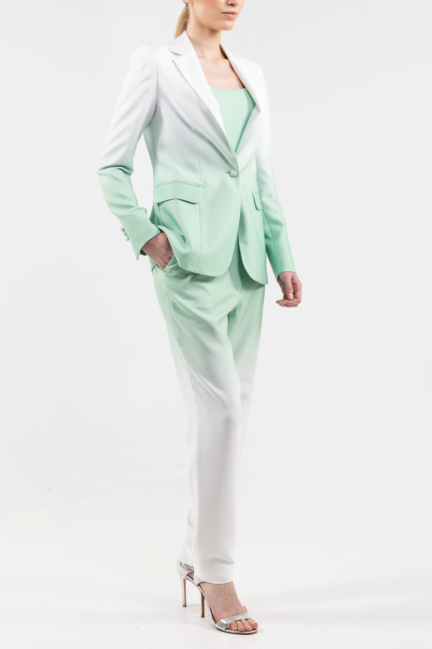 Single Breasted Blazer Notch Lapel