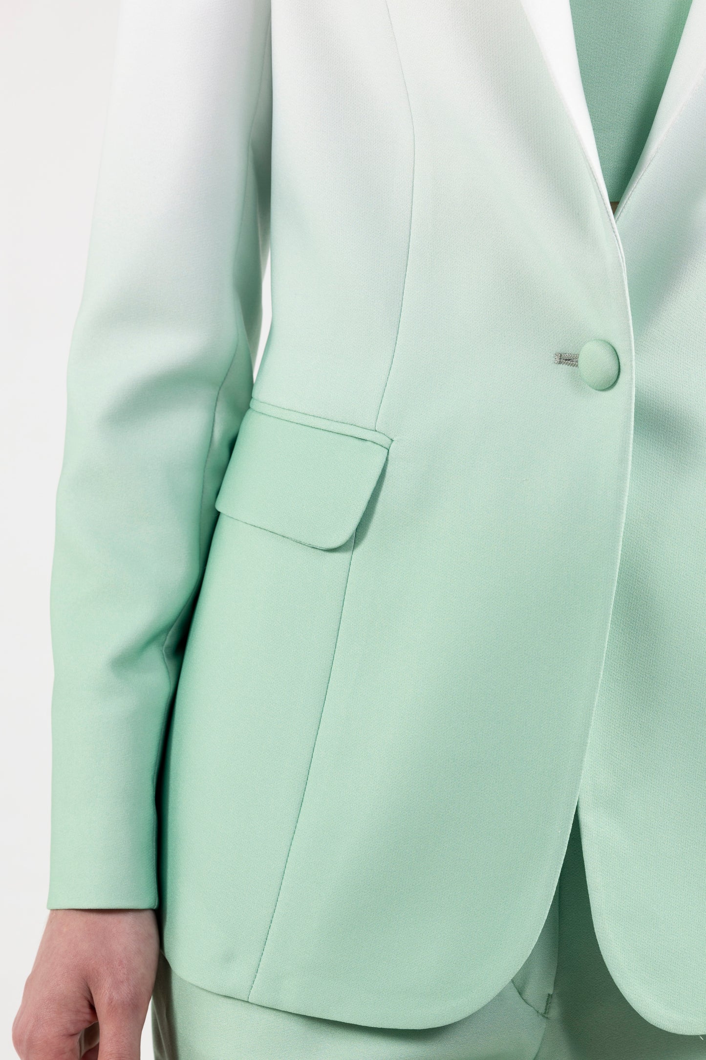 Single Breasted Blazer Notch Lapel