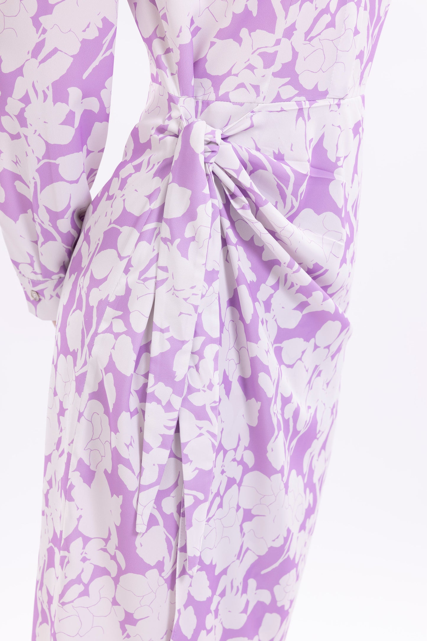 Shirt Dress Hidden Buttons With front  Side Tie