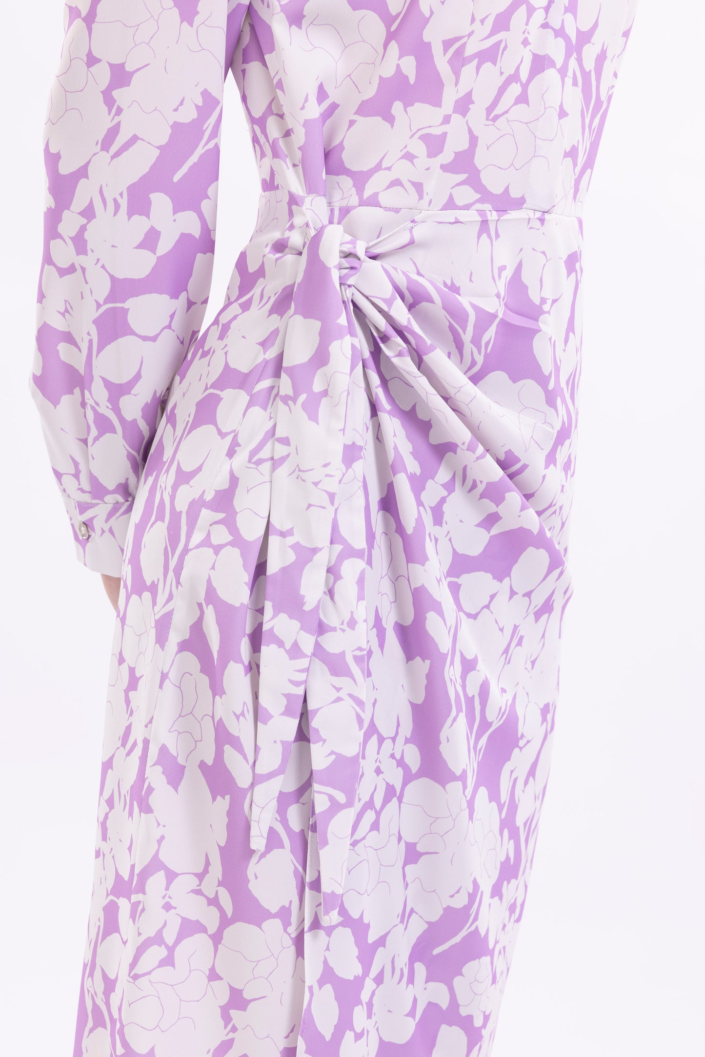 Shirt Dress Hidden Buttons With front  Side Tie