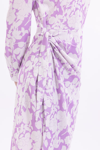 Shirt Dress Hidden Buttons With front  Side Tie