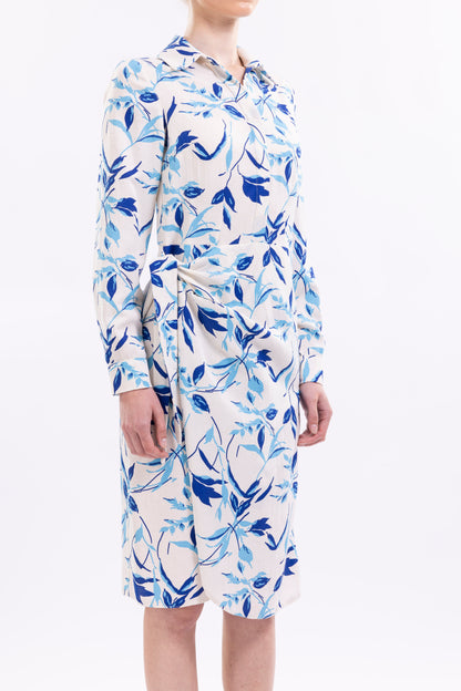 Shirt Dress Hidden Buttons With front  Side Tie