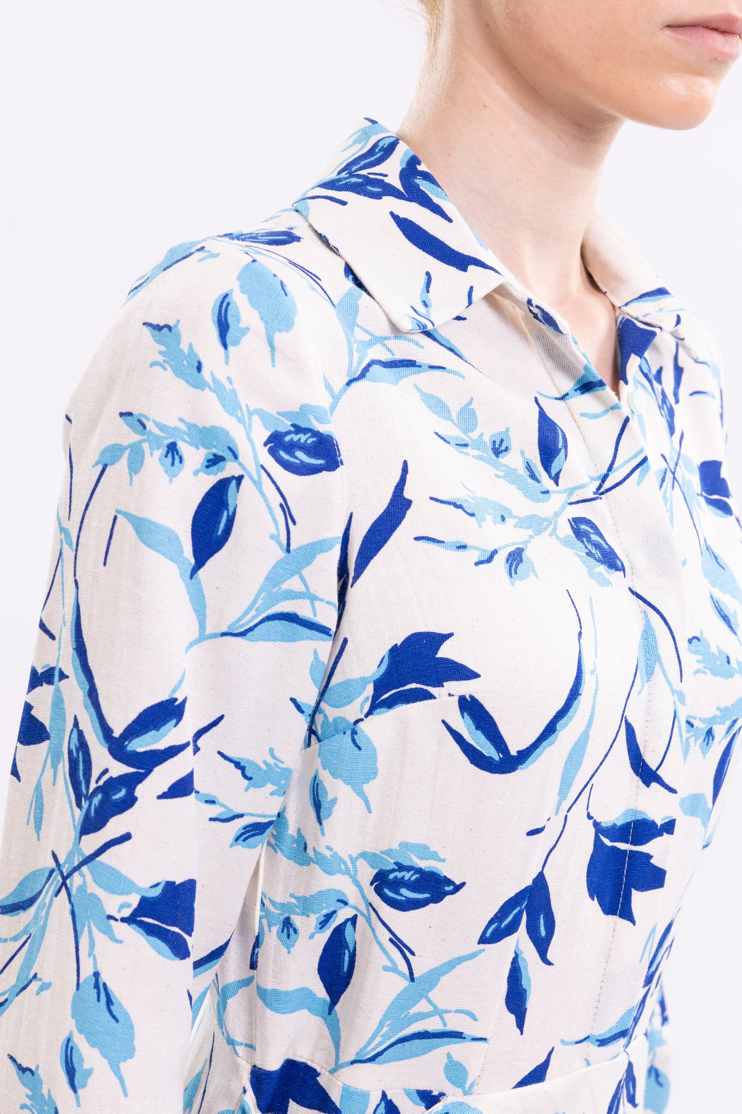 Shirt Dress Hidden Buttons With front  Side Tie