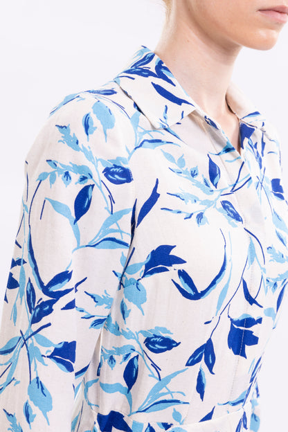 Shirt Dress Hidden Buttons With front  Side Tie