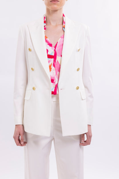 Double Breasted Blazer With Front Flaps