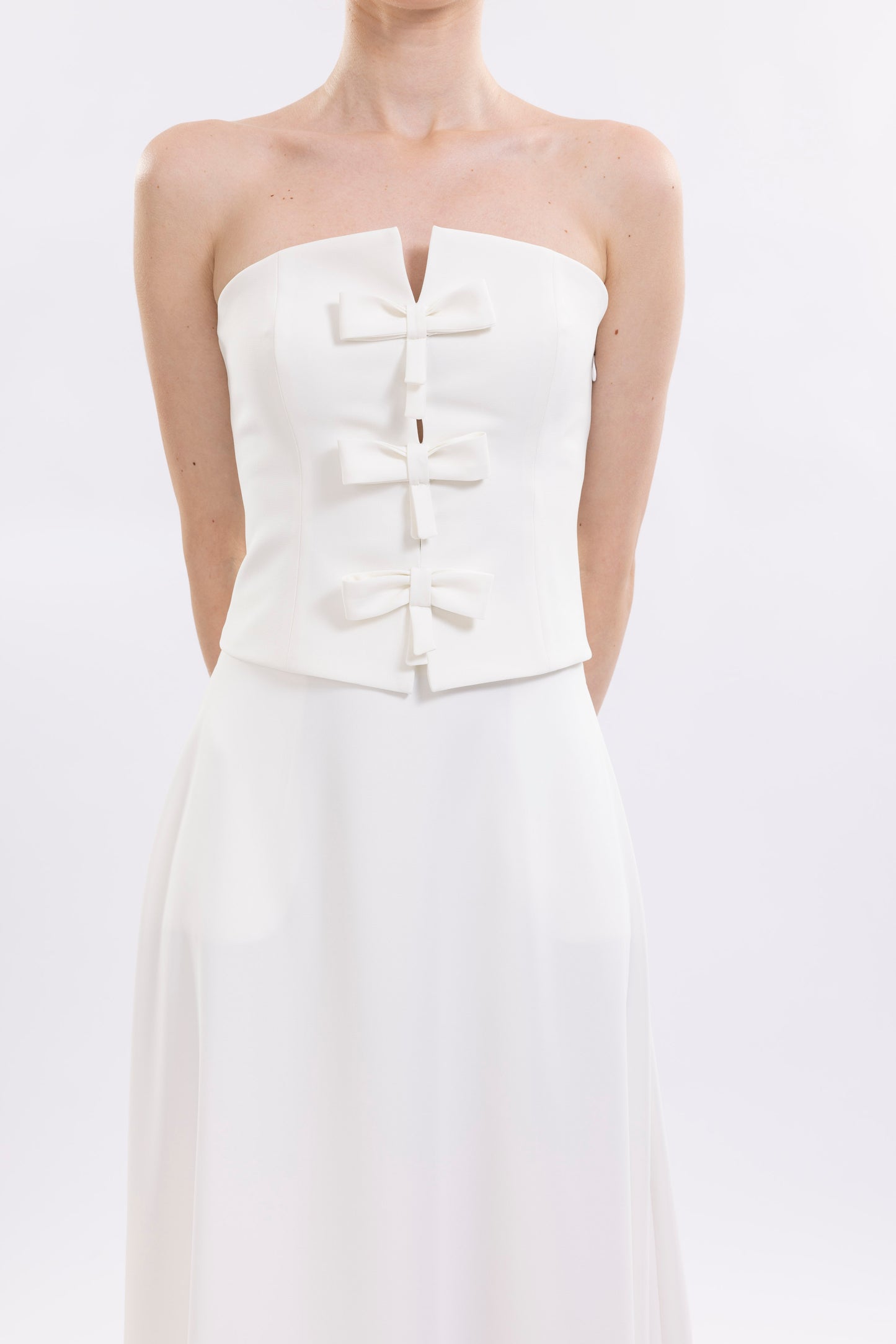 Strapless Top Featuring Front Bows