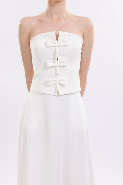 Strapless Top Featuring Front Bows