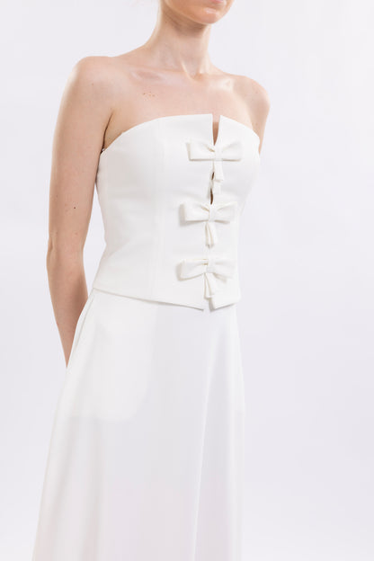 Strapless Top Featuring Front Bows