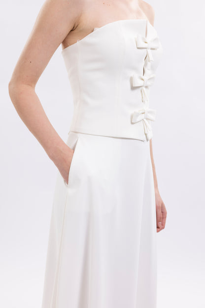 Strapless Top Featuring Front Bows