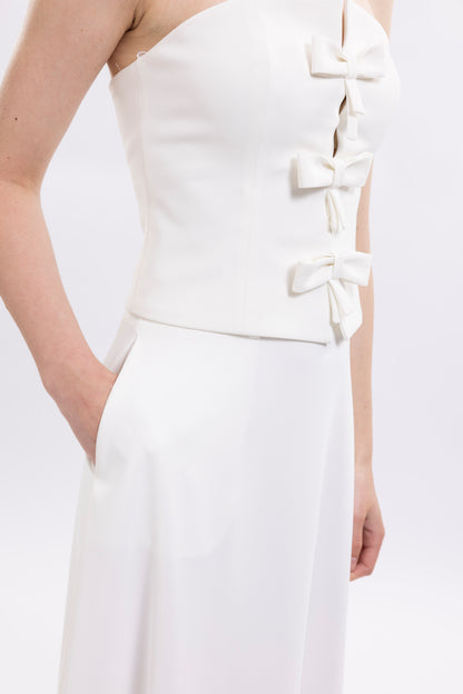 Strapless Top Featuring Front Bows
