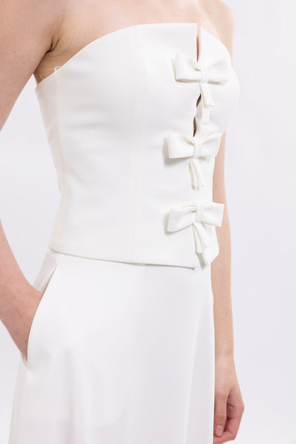 Strapless Top Featuring Front Bows