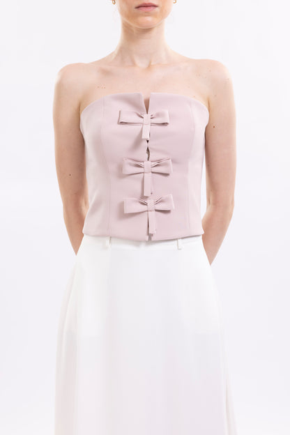 Strapless Top Featuring Front Bows