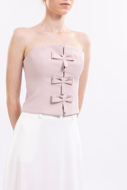 Strapless Top Featuring Front Bows