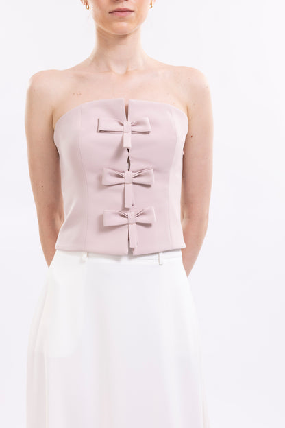 Strapless Top Featuring Front Bows